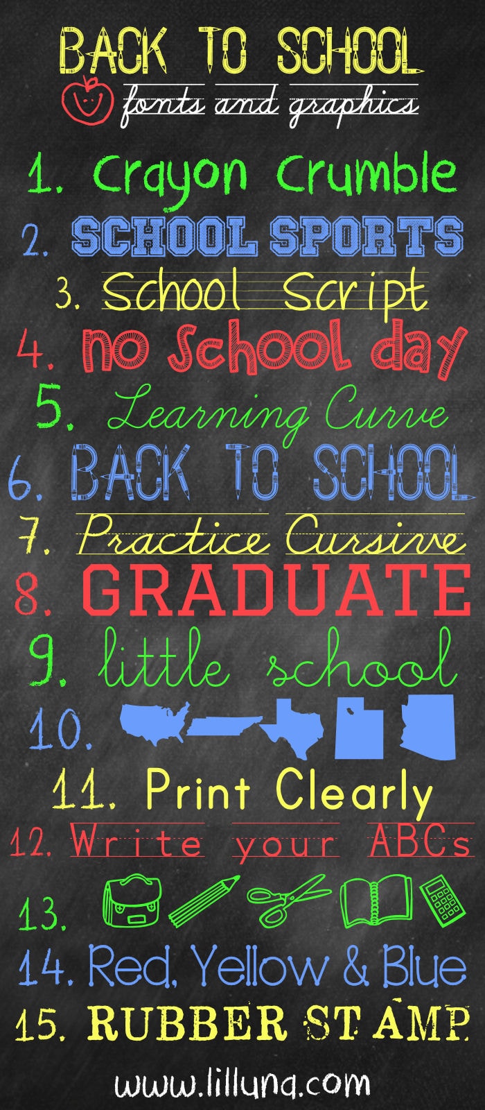 free back to school fonts and graphics – let's diy it all – with